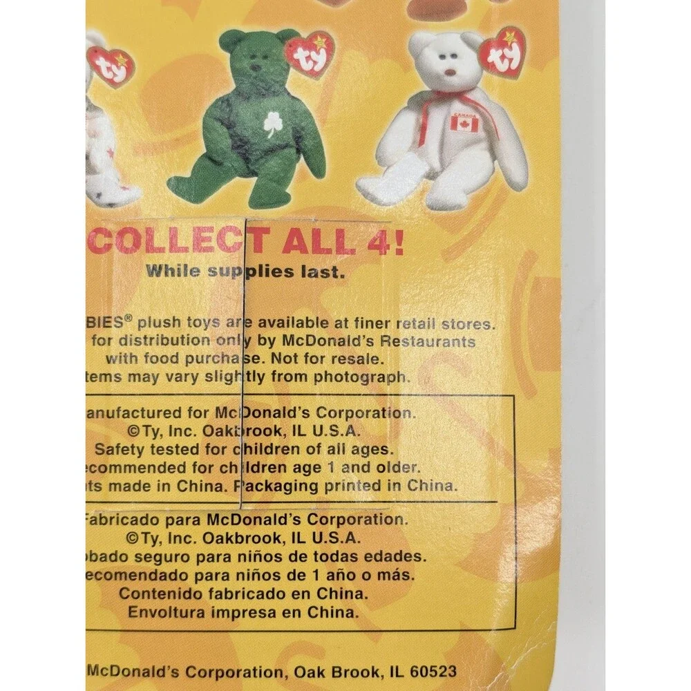 Britannia The Bear Beanie Baby Collectible McDonald's Happy Meal 1997